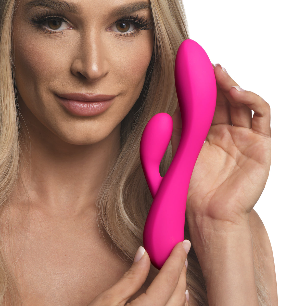 10X Flexible Silicone Rabbit Vibrator - Pink, Silicone