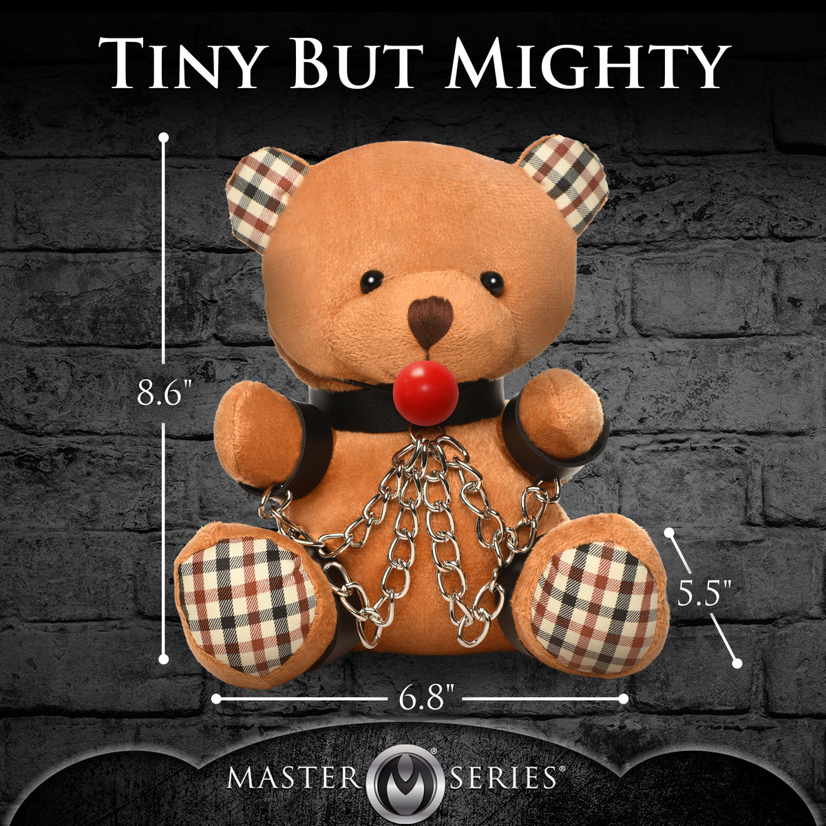 Gagged Bondage Teddy Bear – restraints and cuffs, Metal (view 4)