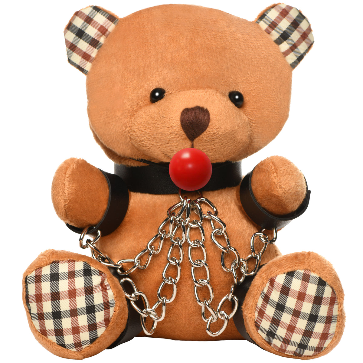 Gagged Bondage Teddy Bear – restraints and cuffs, Metal