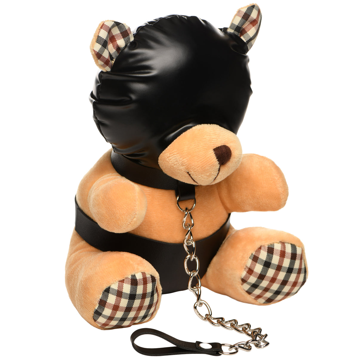 Hooded Bondage Teddy Bear – restraints and cuffs, Metal (view 5)