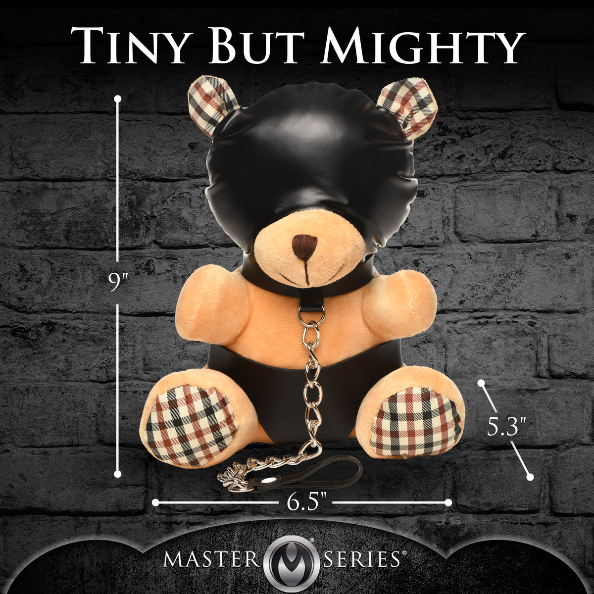 Hooded Bondage Teddy Bear – restraints and cuffs, Metal (view 4)