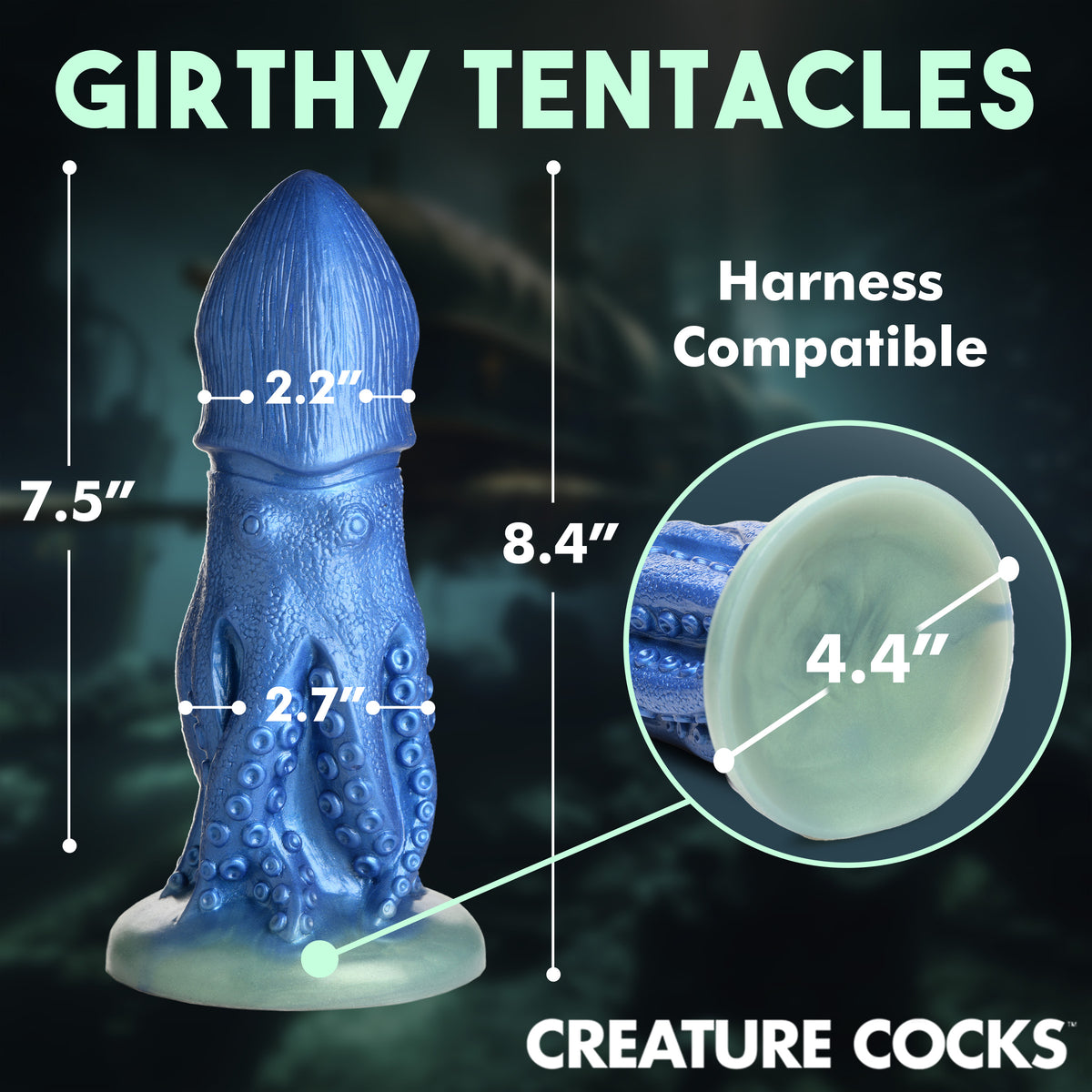 Cocktopus Octopus Silicone Dildo, Silicone (view 4)