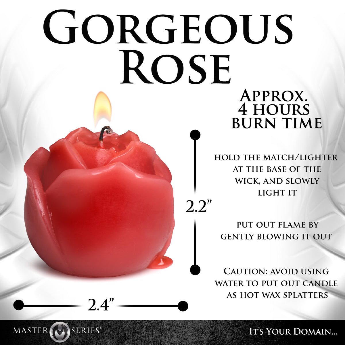 Flaming Rose Drip Candle (view 4)