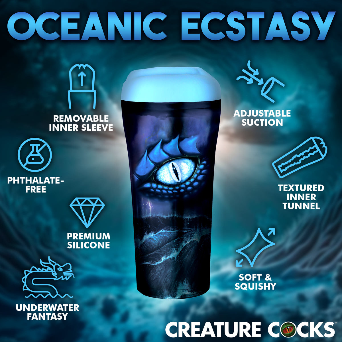 Pussidon Sea Monster Stroker – masturbator, Silicone (view 5)