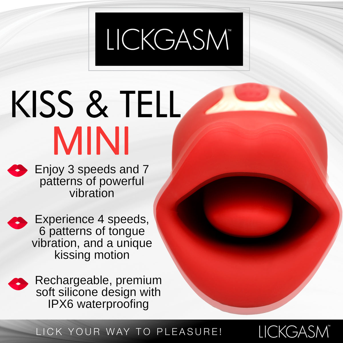 Kiss and Tell Mini Kissing and Vibrating Clitoral Stimulator – clitoral suction toy, Silicone (view 2)