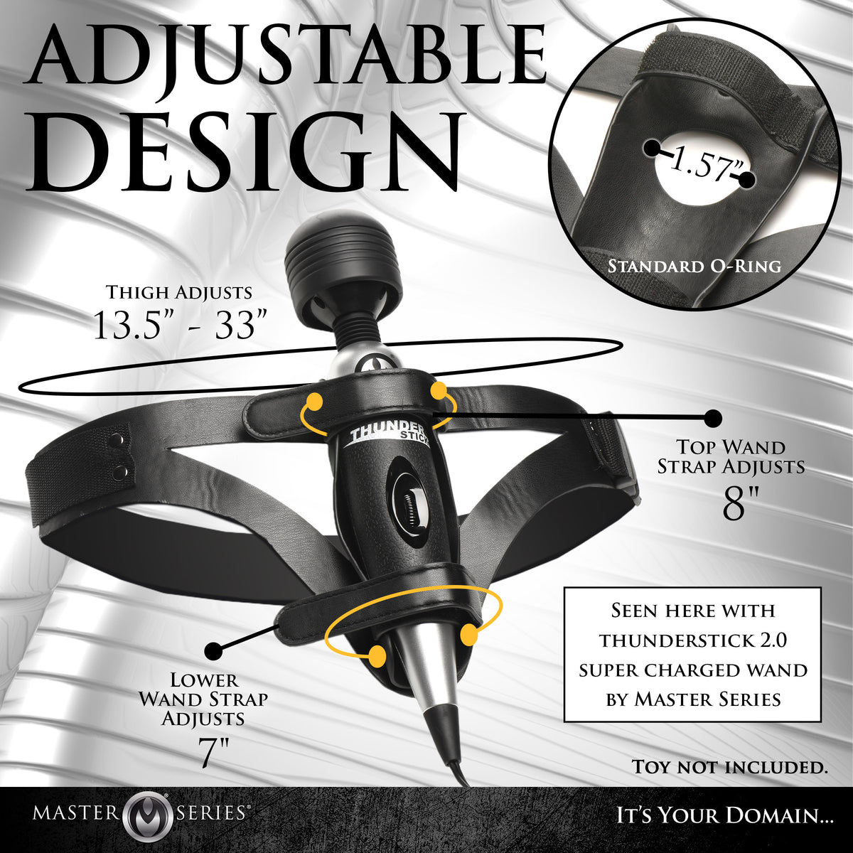 Thunder Strap Wand Thigh Harness – strap-on and harness, Metal (view 4)