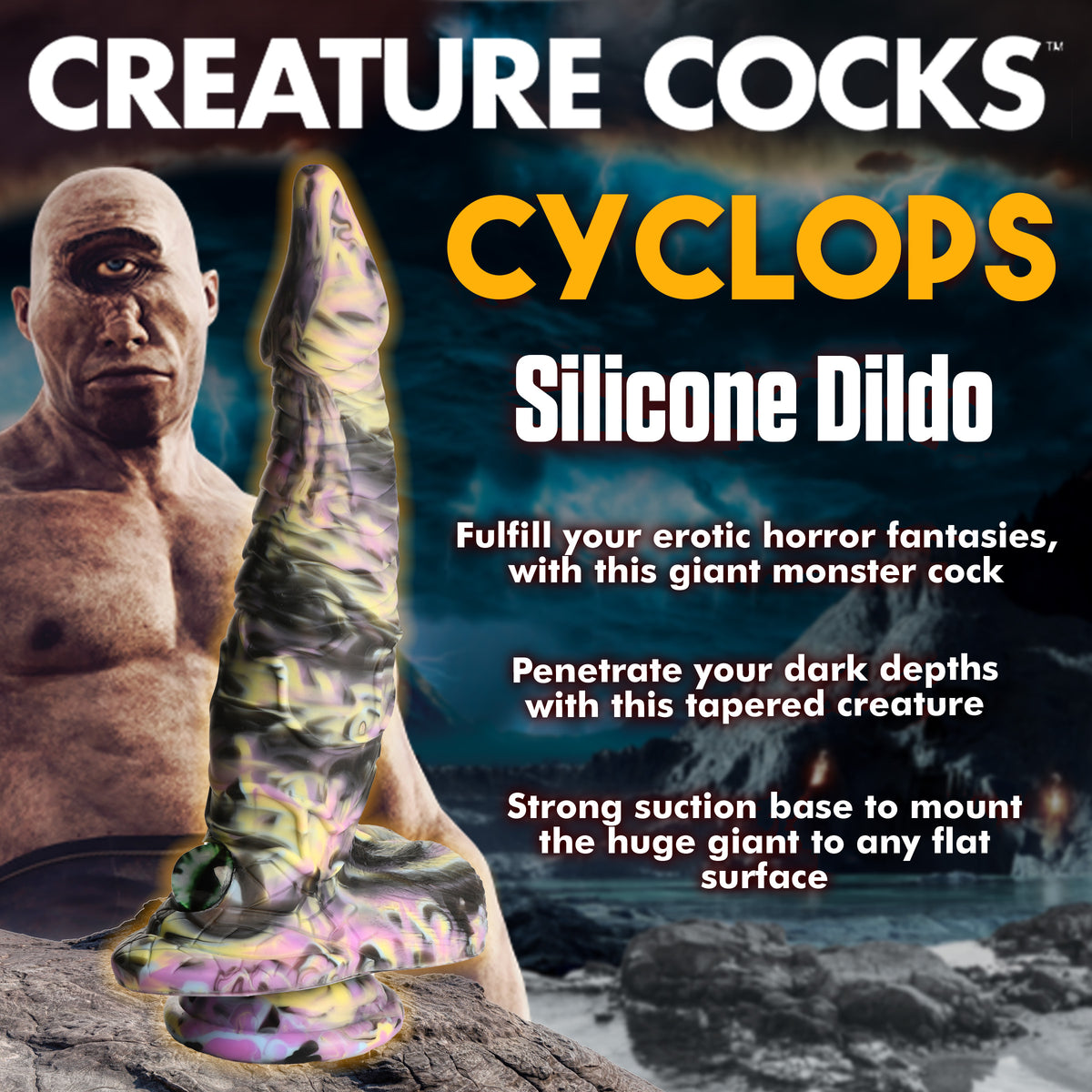 Cyclops Monster Silicone Dildo, Silicone (view 2)