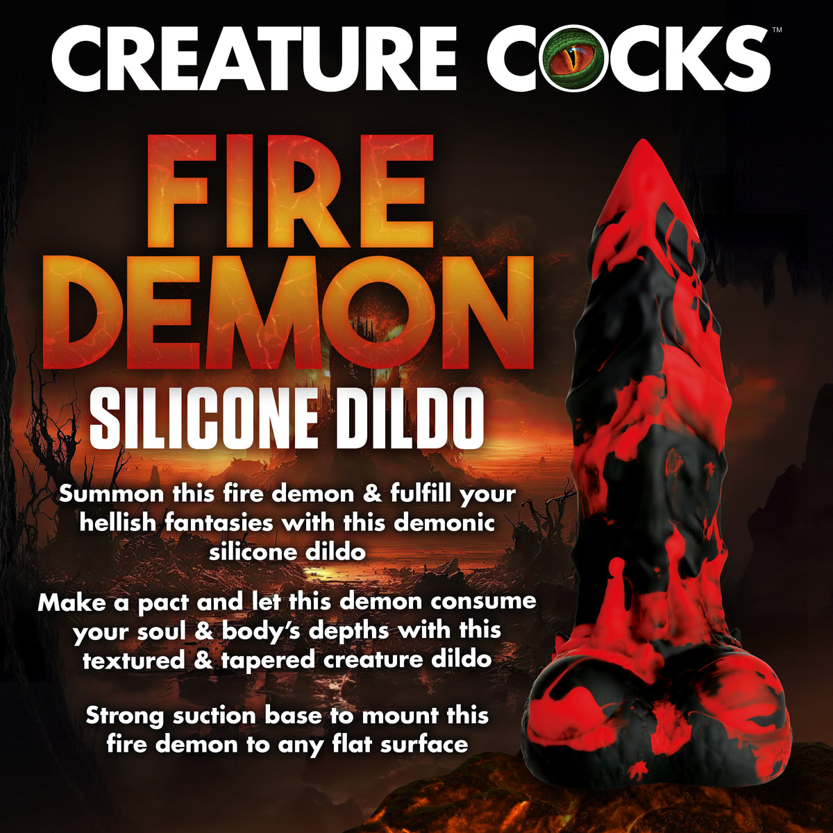 Fire Demon Monster Silicone Dildo, Silicone (view 2)