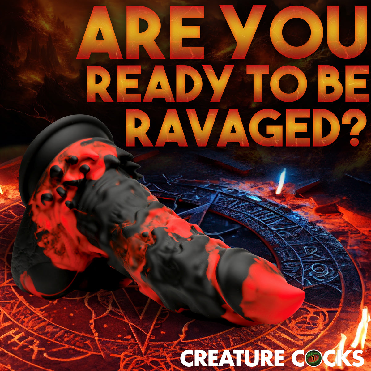 Fire Demon Monster Silicone Dildo, Silicone (view 3)