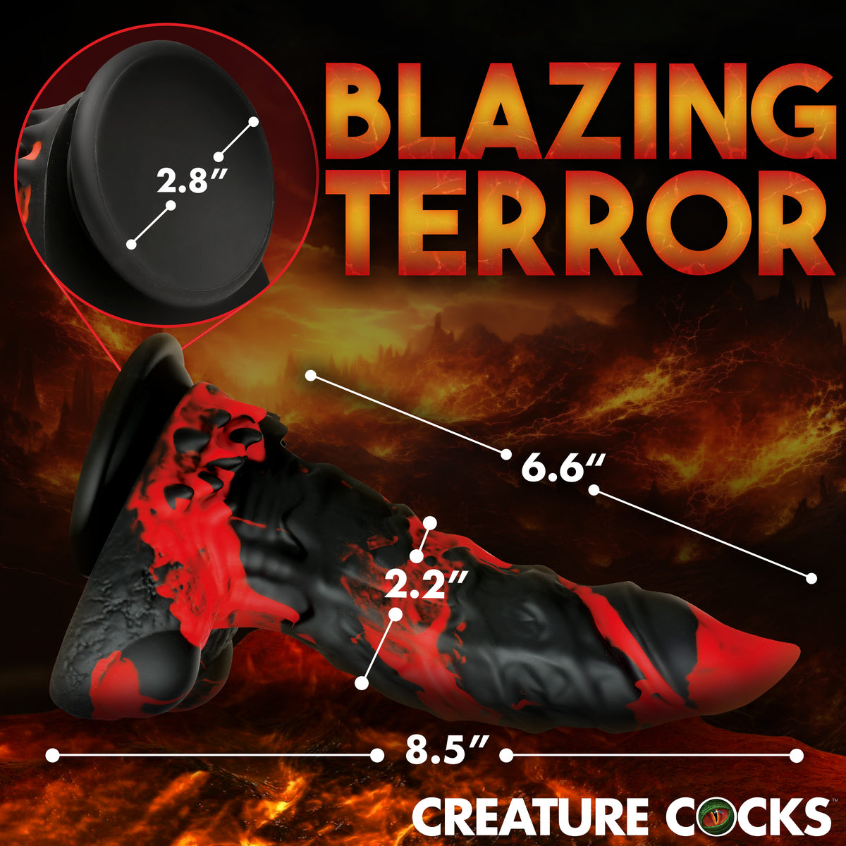 Fire Demon Monster Silicone Dildo, Silicone (view 4)