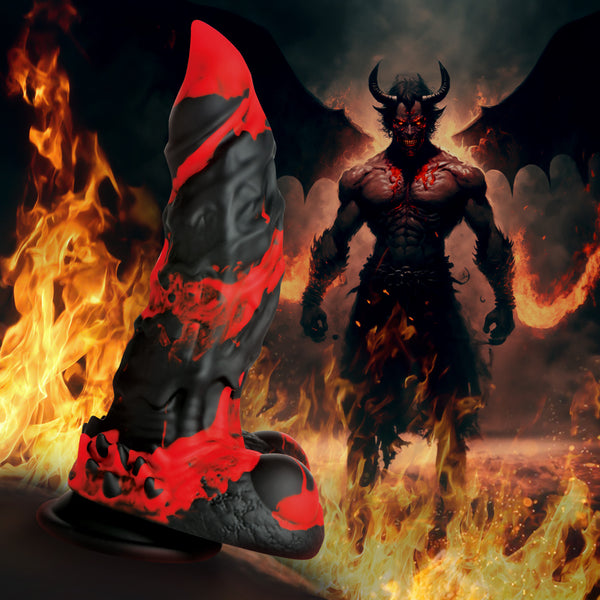 Fire Demon Monster Silicone Dildo, Silicone