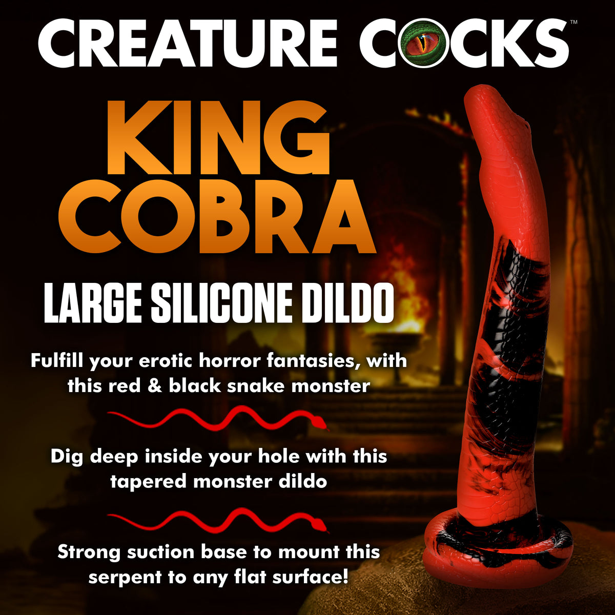 King Cobra Silicone Dildo - 14 Inch, Silicone (view 2)