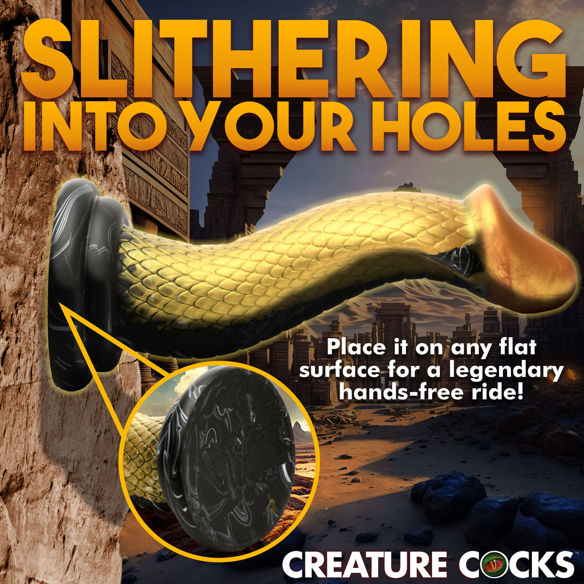 Golden Mamba Silicone Dildo, Silicone (view 6)