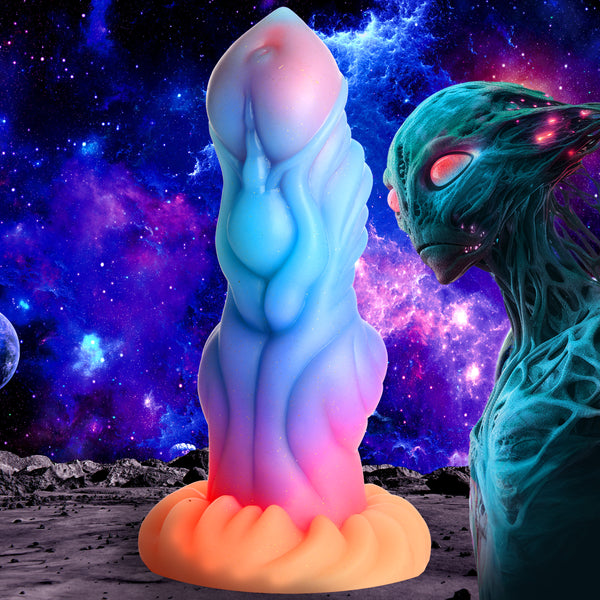 Alien Invader Glow-In-The-Dark Silicone Dildo, Silicone