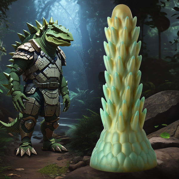 Stegosaurus Spiky Reptile Silicone Dildo, Silicone