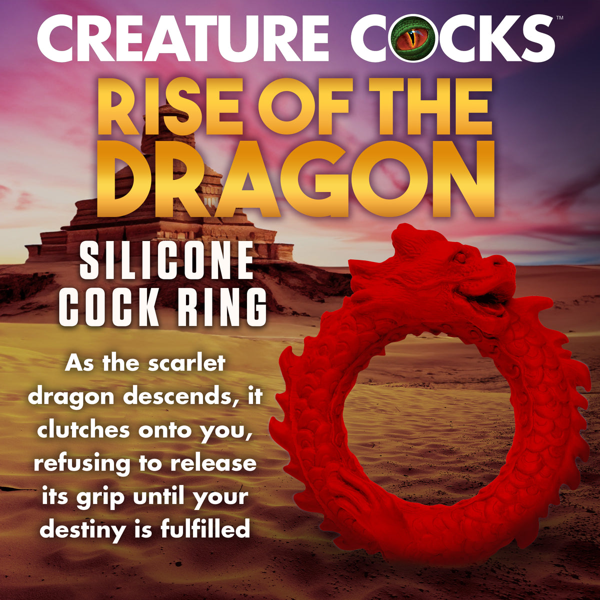 Rise of the Dragon Silicone Cock Ring, Silicone (view 2)