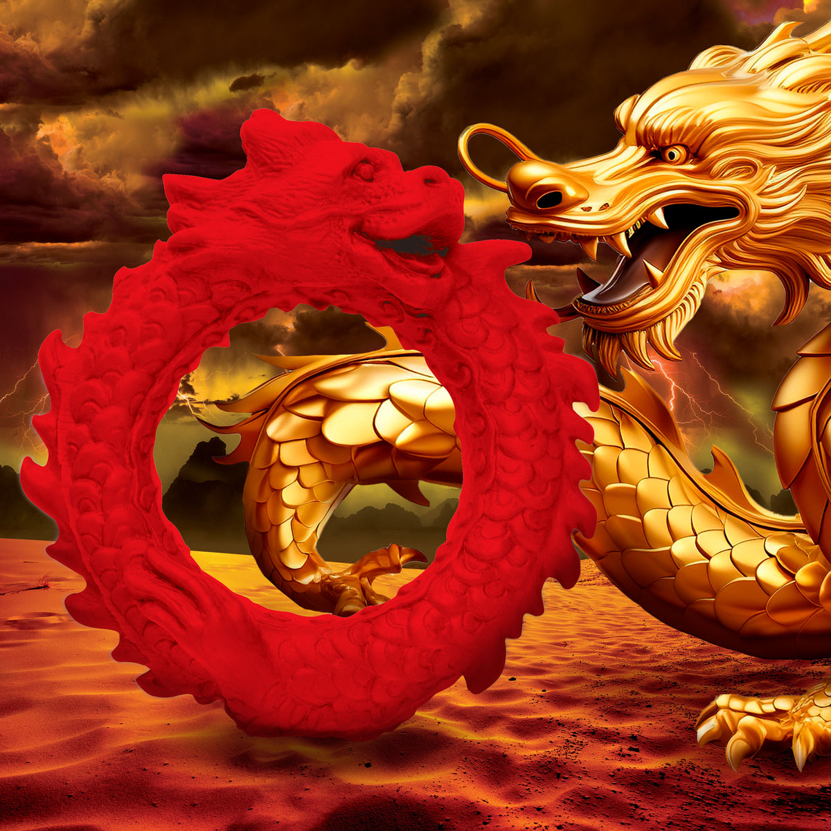 Rise of the Dragon Silicone Cock Ring, Silicone