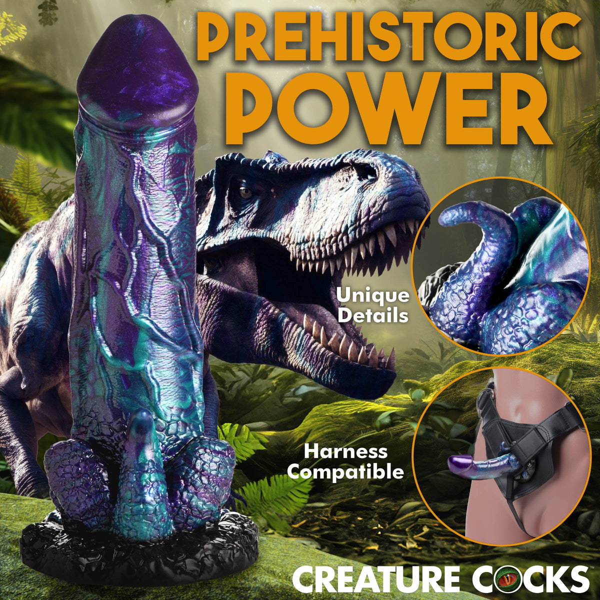 Dino-Dick Silicone Dildo - XL, Silicone (view 6)