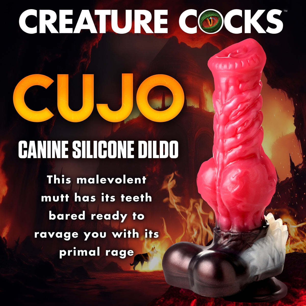 Cujo Canine Silicone Dildo - Large, Silicone (view 2)