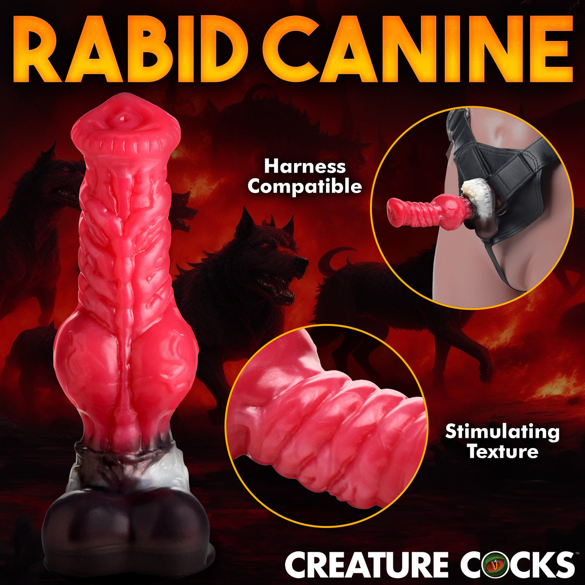 Cujo Canine Silicone Dildo - Large, Silicone (view 6)