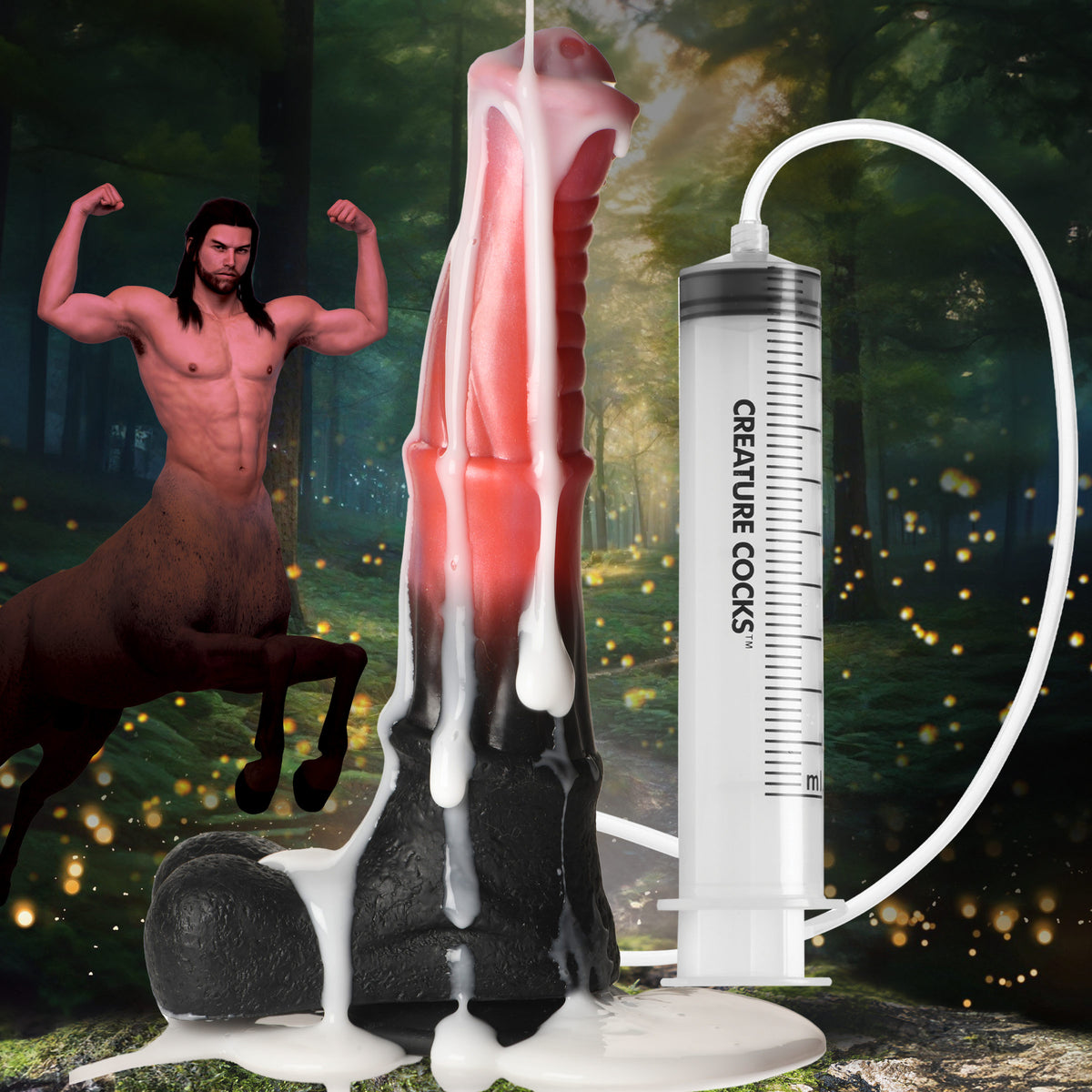 Centaur Explosion Squirting Silicone Dildo, Silicone