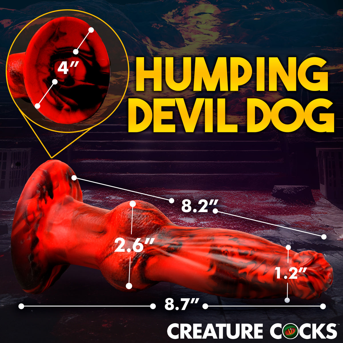 Hell Wolf Thrusting and Vibrating Silicone Dildo, Silicone (view 4)