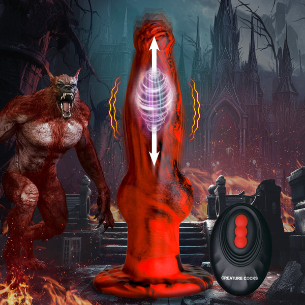 Hell Wolf Thrusting and Vibrating Silicone Dildo, Silicone