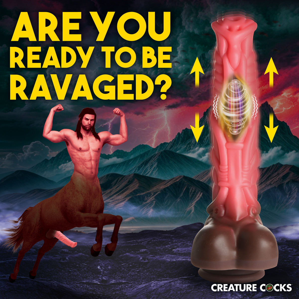 Deluxe Centaur Thrusting &amp; Vibrating Silicone Dildo, Silicone (view 2)
