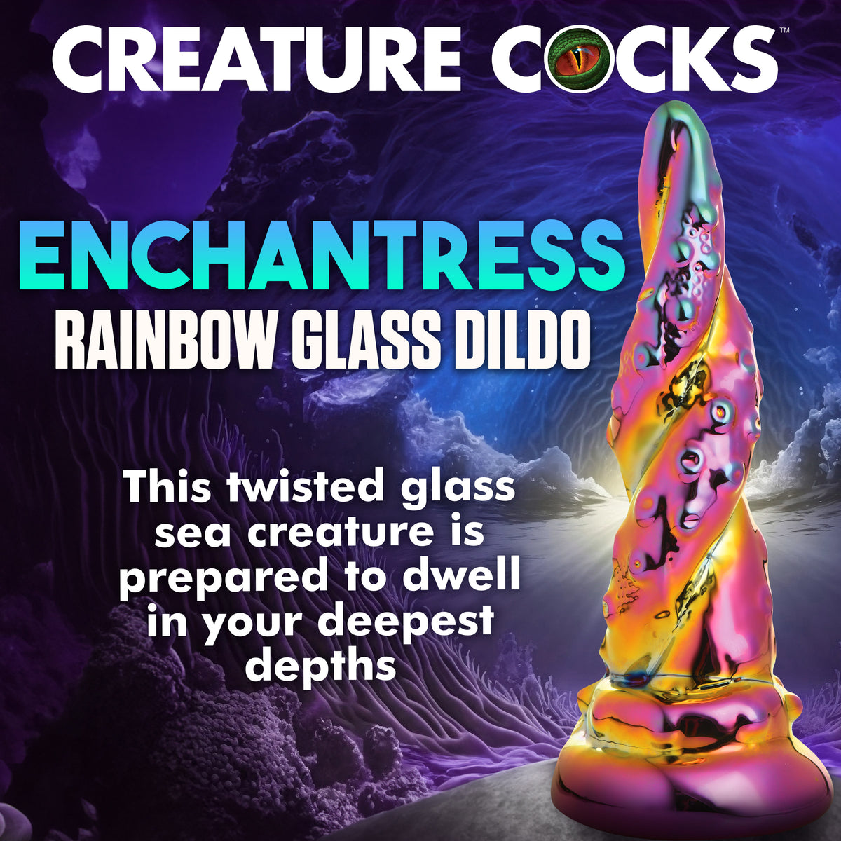 Enchantress Rainbow Glass Dildo, Glass (view 2)