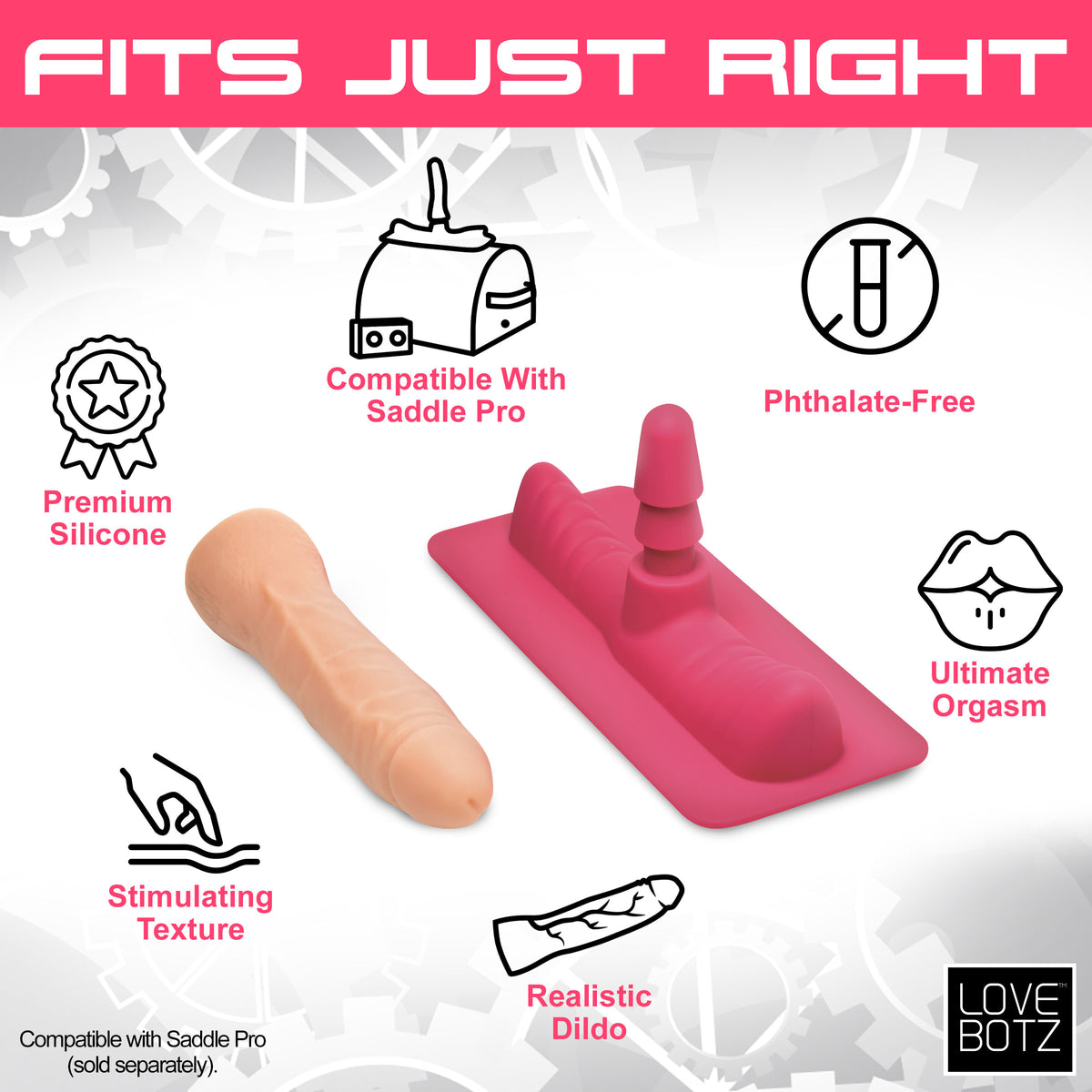 Saddle Adapter with Dildo, Silicone (view 5)