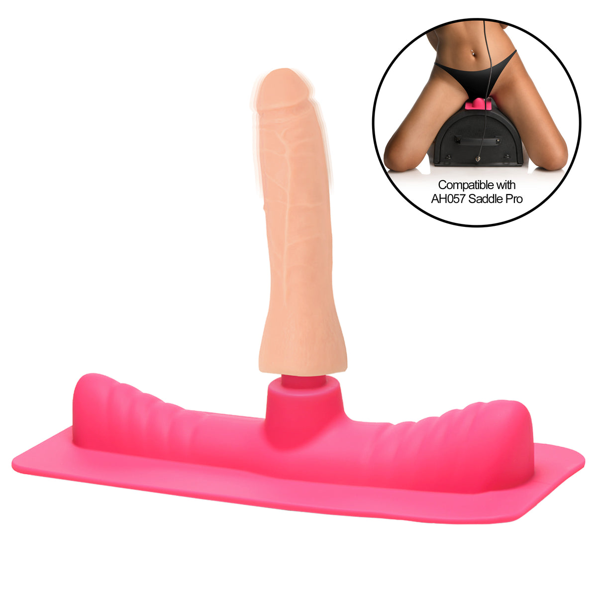 Saddle Adapter with Dildo, Silicone