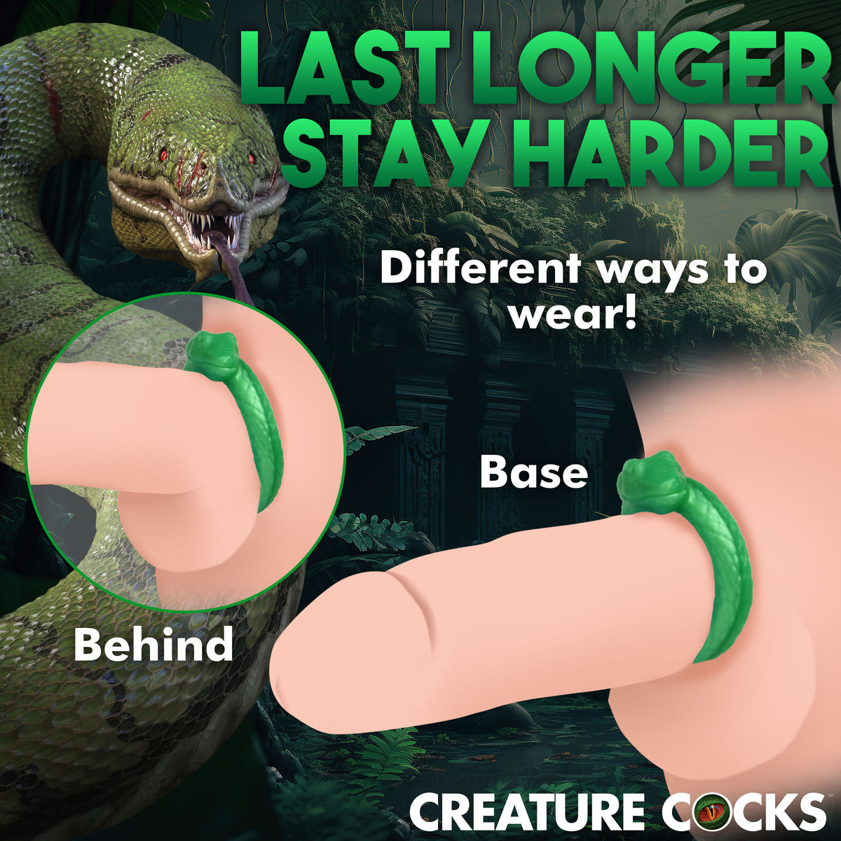 Serpentine Silicone Cock Ring, Silicone (view 6)