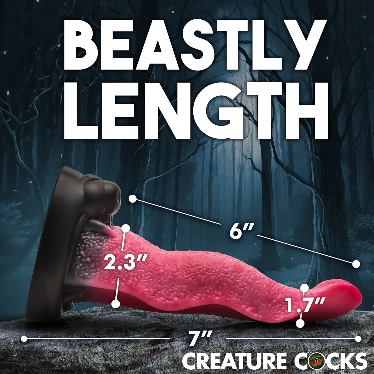 Wolf's Lick Silicone Dildo, Silicone (view 5)