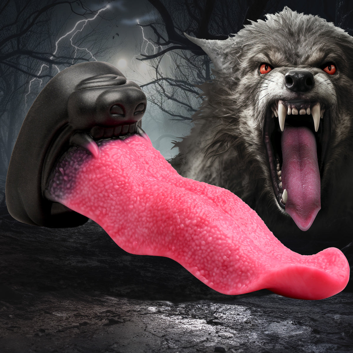 Wolf's Lick Silicone Dildo, Silicone