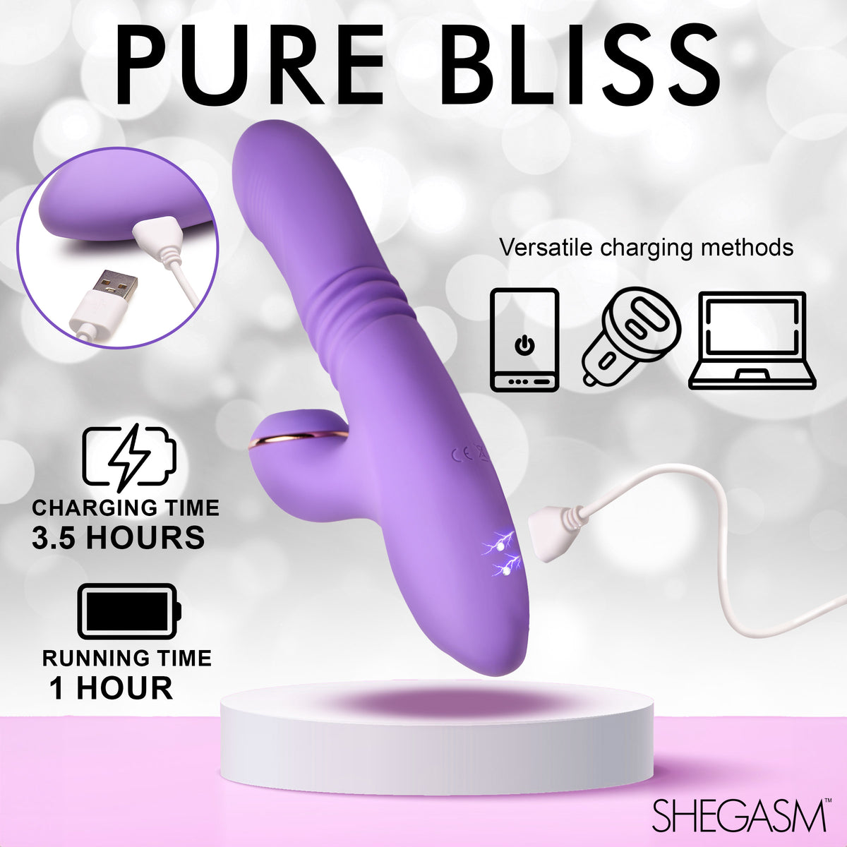 Pro-Thrust Max 14X Thrusting and Pulsing Silicone Rabbit – rabbit vibrator, Silicone (view 5)