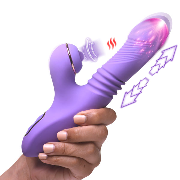 Thrusting and Pulsing Silicone Rabbit Thrusting Vibrator - Purple – rabbit vibrator, Silicone