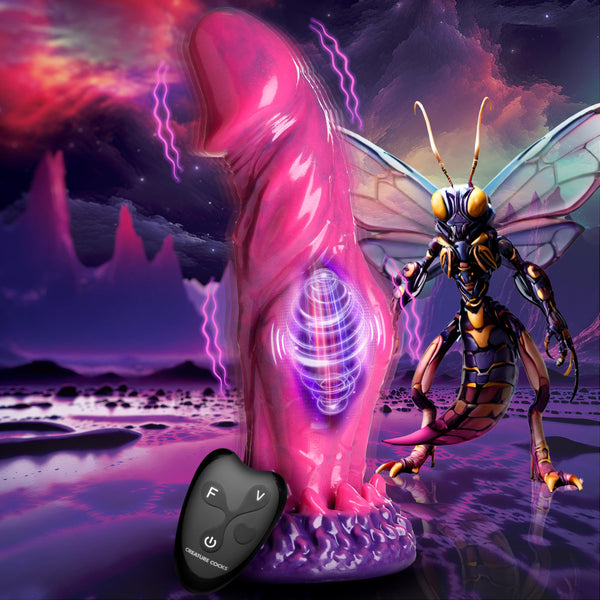 Xenox Vibrating Silicone Dildo with Remote, Silicone