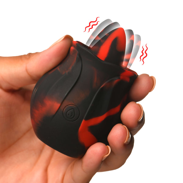 Rimming Rose Vibrator - Black – clitoral suction toy, Silicone