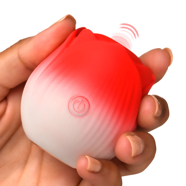 Pulsing Petals Throbbing Rose Clit Stimulator - Red – clitoral suction toy, Silicone