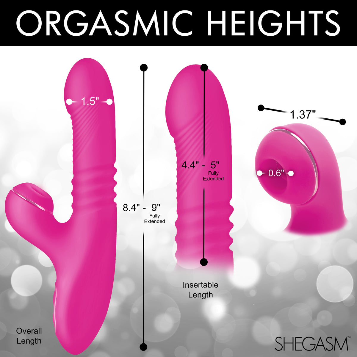 Pro-Thrust Thrusting Suction Silicone Rabbit Vibrator, Silicone (view 4)