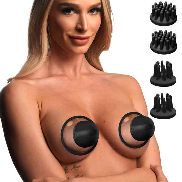 10X Rotating Nipple Suckers with 4 Attachments – nipple toy, Silicone