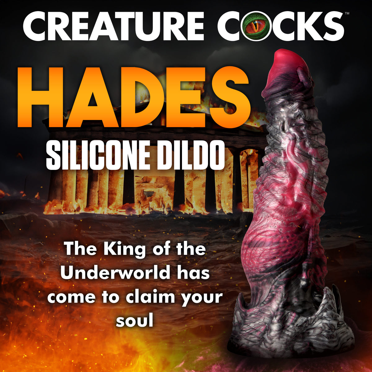 Hades Silicone Dildo - Large, Silicone (view 2)