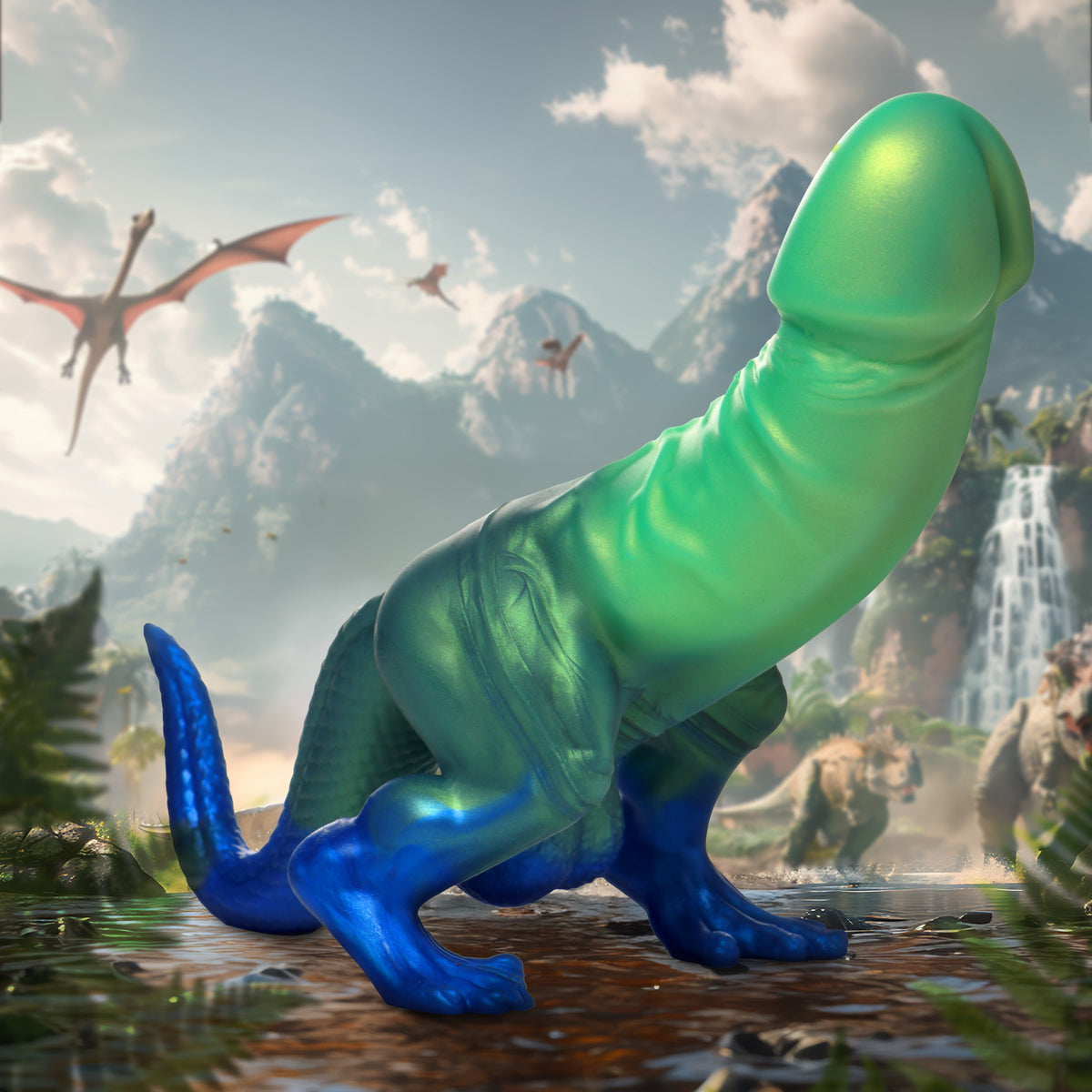 Jurassic Cock Dinosaur Silicone Dildo, Silicone