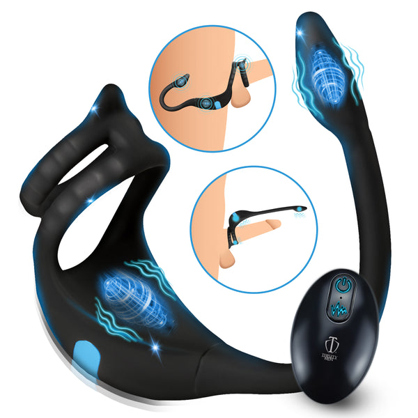 Vibrating Silicone Cock Ring and Anal Stimulator – prostate massager, Silicone