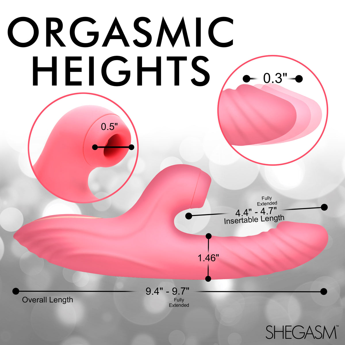 Candy-Thrust Silicone Thrusting and Sucking Rabbit Vibrator, Silicone (view 4)