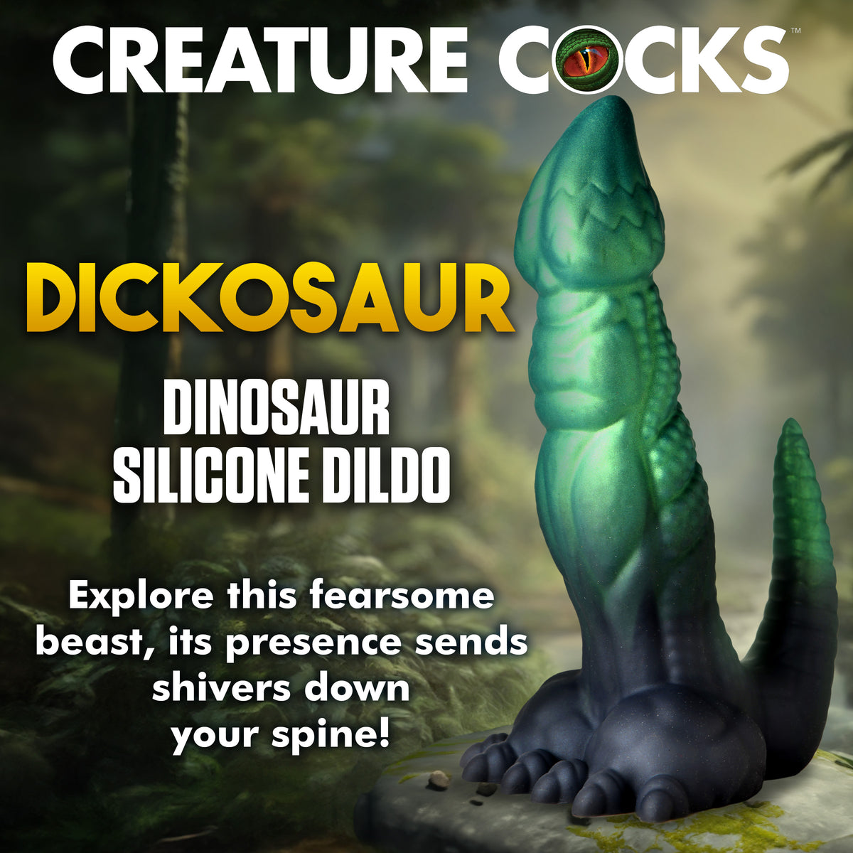 Dickosaur Dinosaur Silicone Dildo, Silicone (view 2)