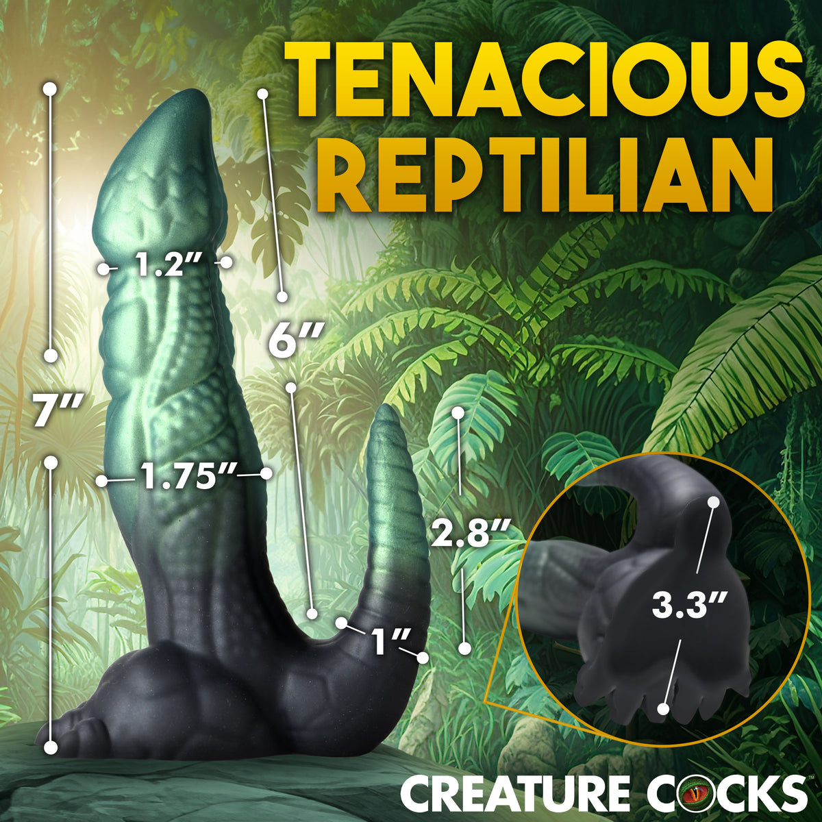 Dickosaur Dinosaur Silicone Dildo, Silicone (view 4)