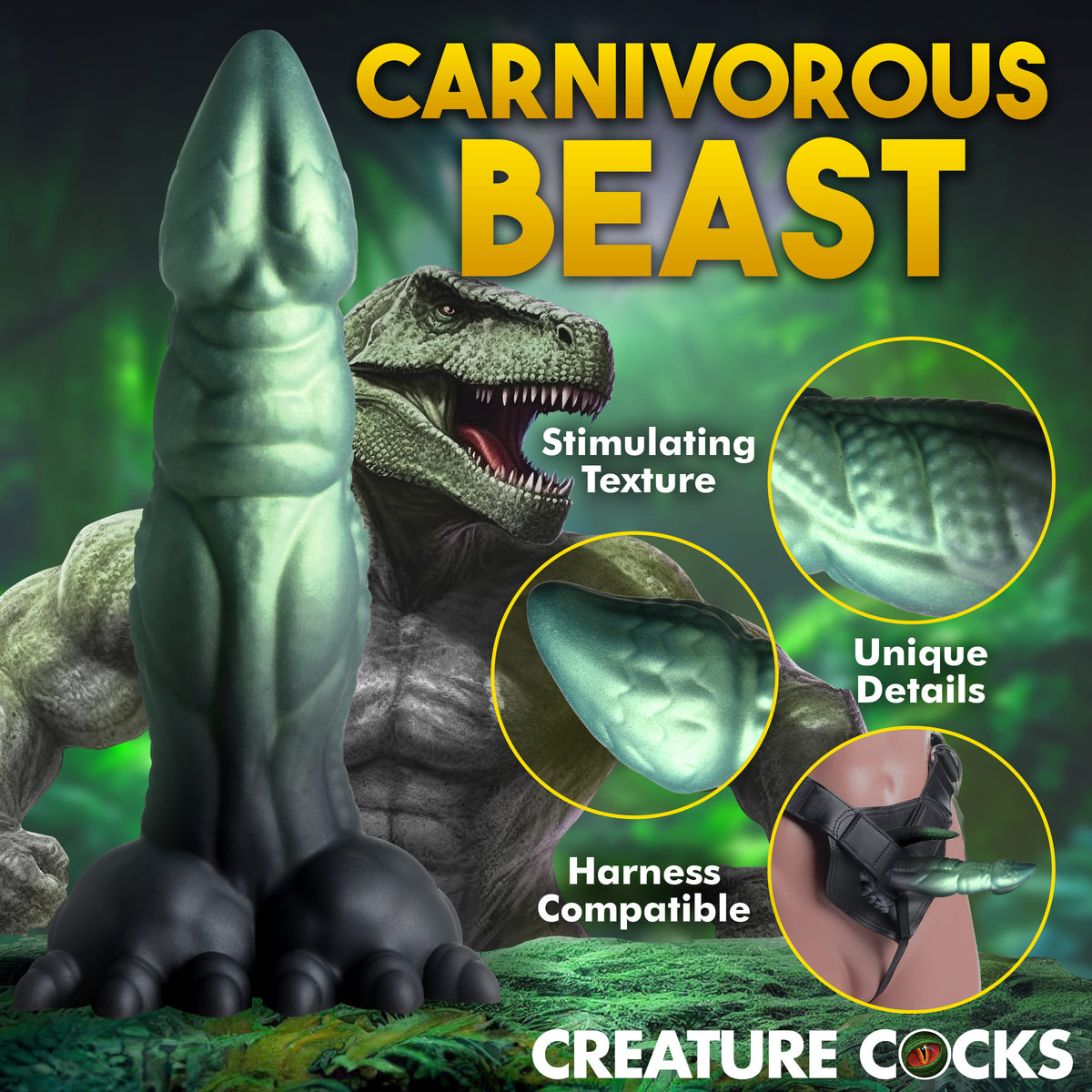 Dickosaur Dinosaur Silicone Dildo, Silicone (view 6)