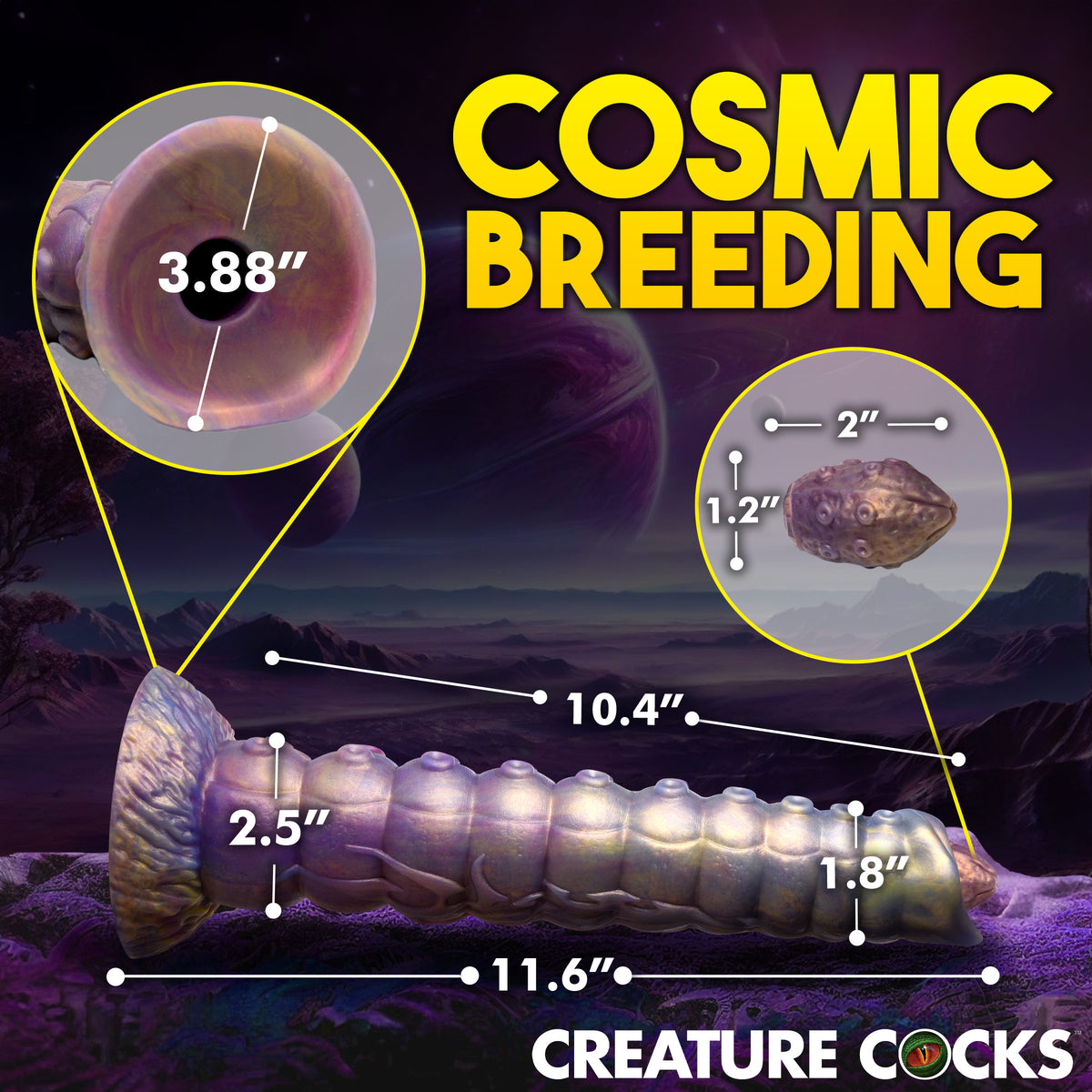 Deep Invader Tentacle Ovipositor Silicone Dildo with Eggs, Silicone (view 4)