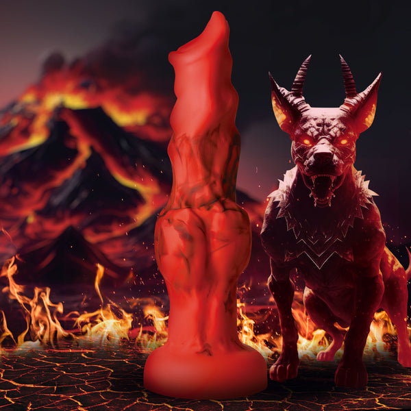 Fire Hound Silicone Dildo - Large, Silicone